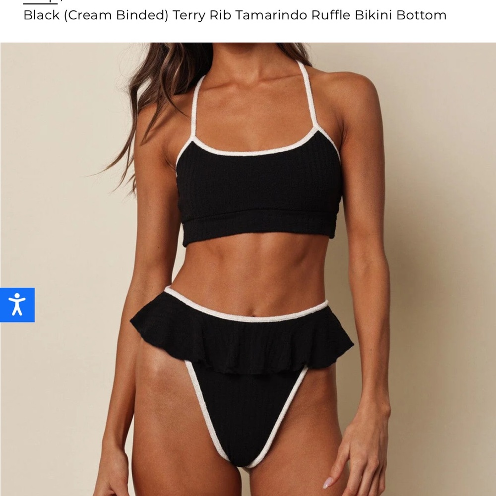 Montce Black and Cream Bikini Top